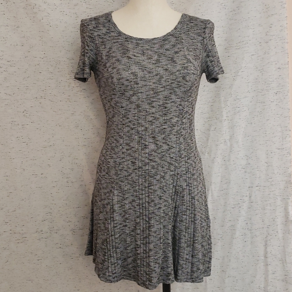 Forver 21 Mini Short Sleeve Dress Gray and Black Heather